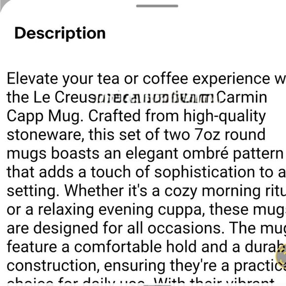 Le Creuset Ceramic Cappacino Mug Set- Carmin - Picture 3 of 7